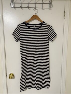 Old Navy Black and White Striped Mini Dress